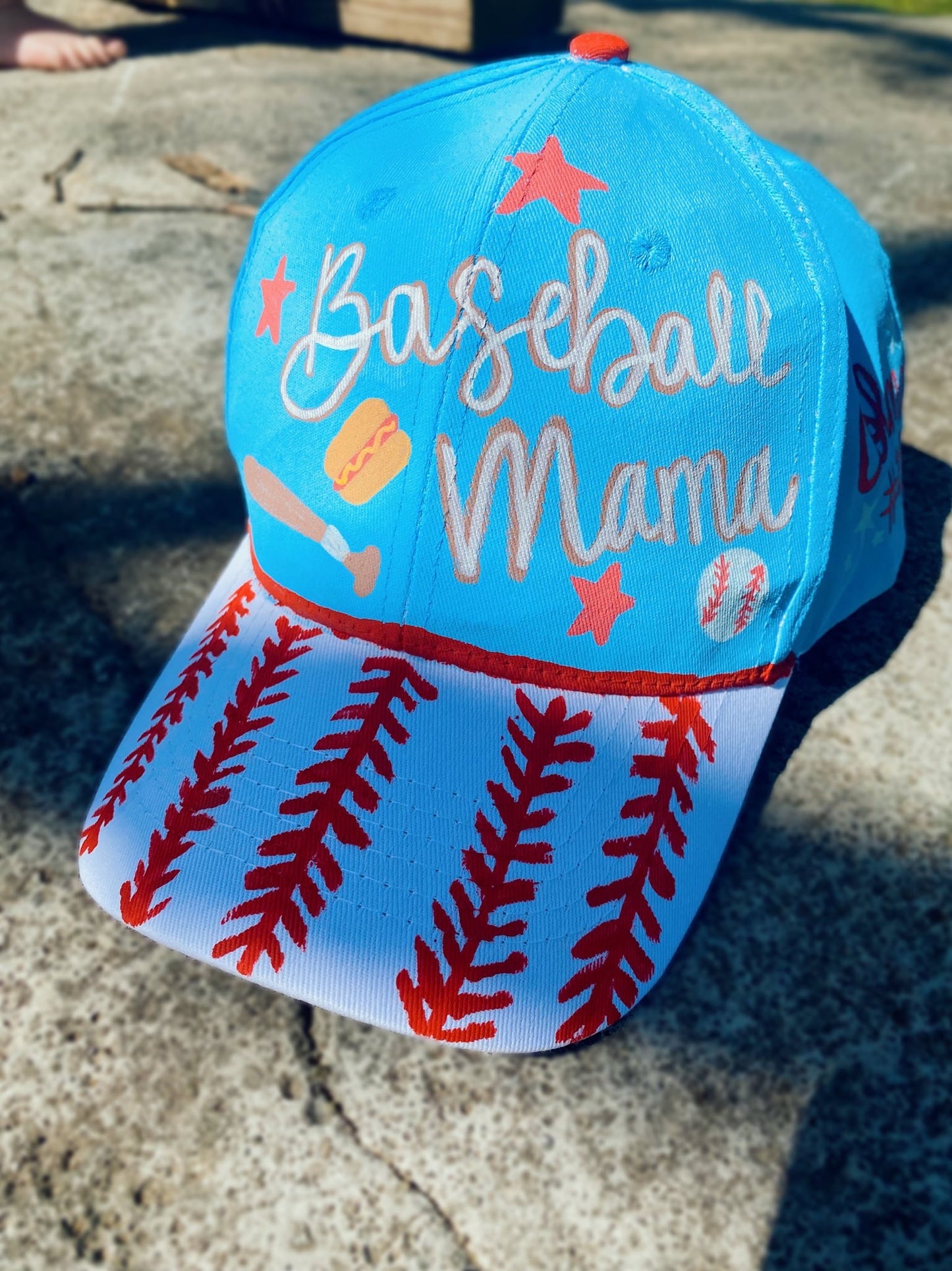 Hand Painted Sports Theme hat
